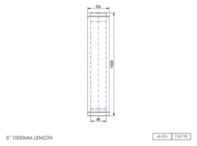 DTW 1000mm Straight Length 5 Inch MB - 0