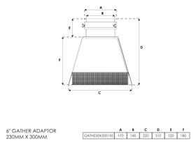 Gather Adapter 230mm x 300mm 6 Inch - 0