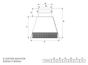 Gather Adapter 300mm x 300mm 6 Inch - 0