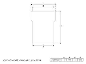 Long Nose Adapter 6 Inch - 0