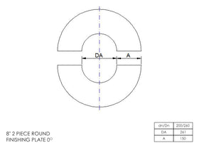 DTW 2 Part 0 Degree Oval Finishing Plate 8 Inch MB - 0