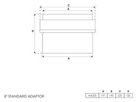 Budget Stove Flue Pipe Adapter 8 Inch - 0