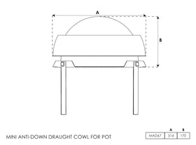 Terracotta Mini Anti-Down Draught Cowl for Pot - 0