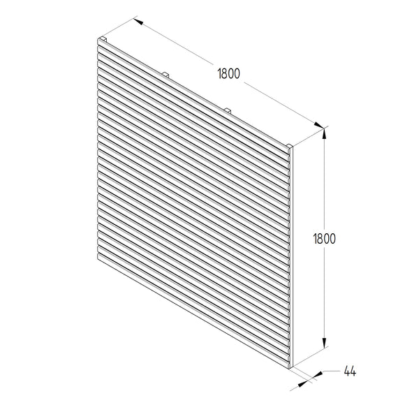 Pressure Treated Contemporary Slatted Fence Panel 1.8m x 1.8m - Pack of 3 (Delivery Only)
