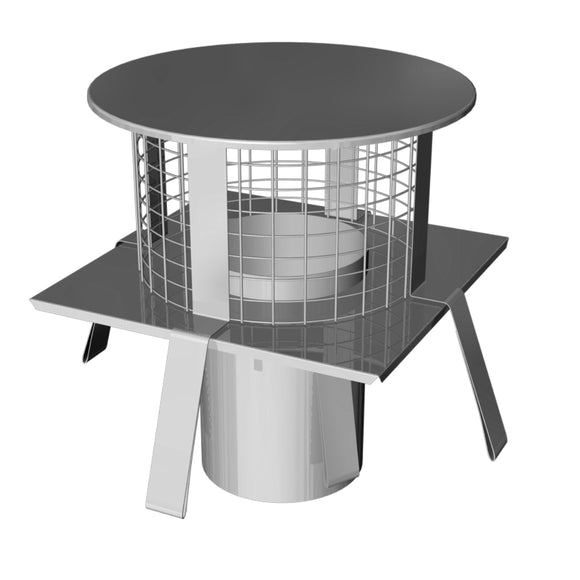 Stainless Steel Square Based Pot Hanger Rain Cap 6 Inch