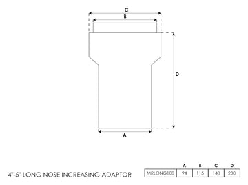 Long Nose Increasing Adapter 4-5 Inch - 0