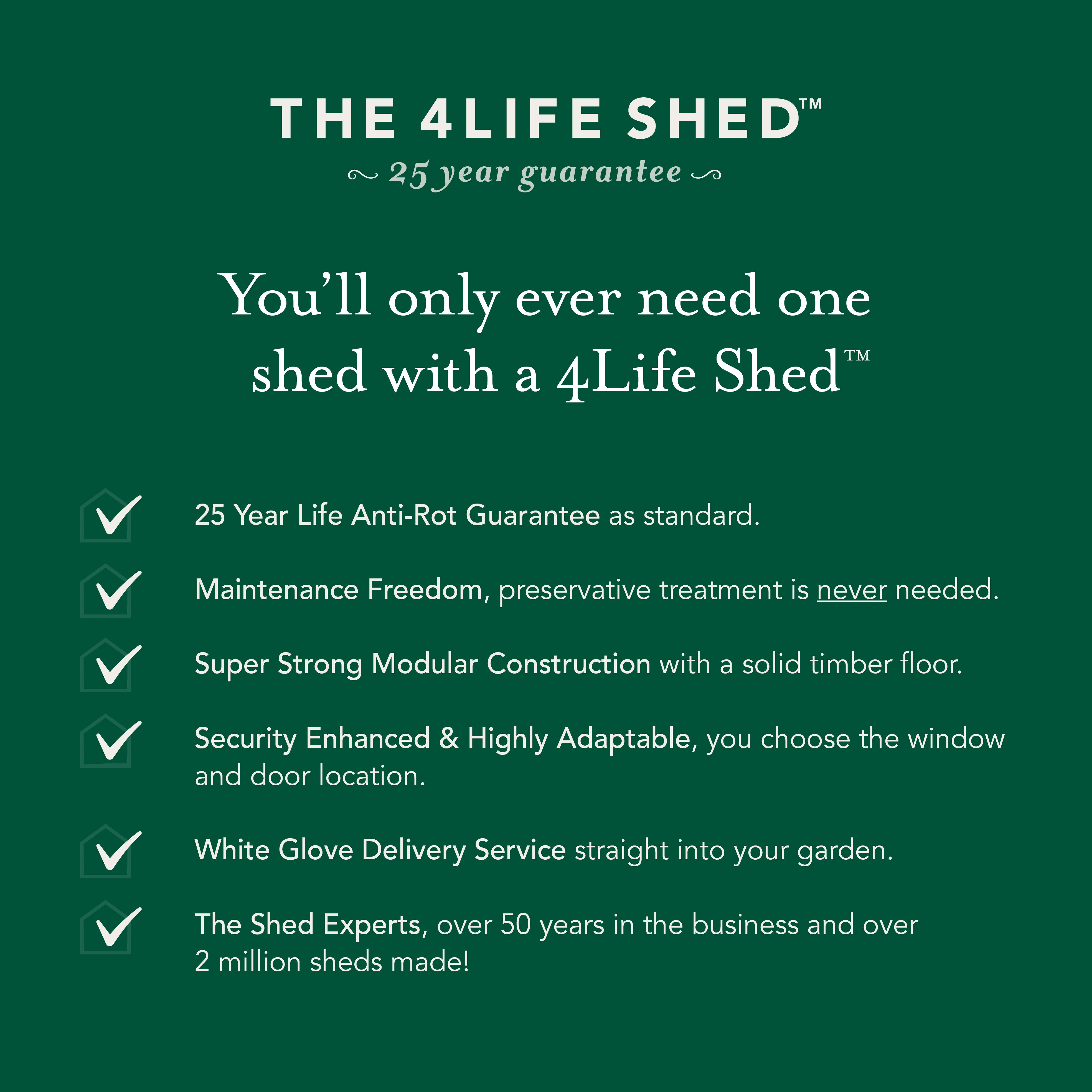 4LIFE Apex Shed 6x8 - Double Door - No Window (Delivery Only)