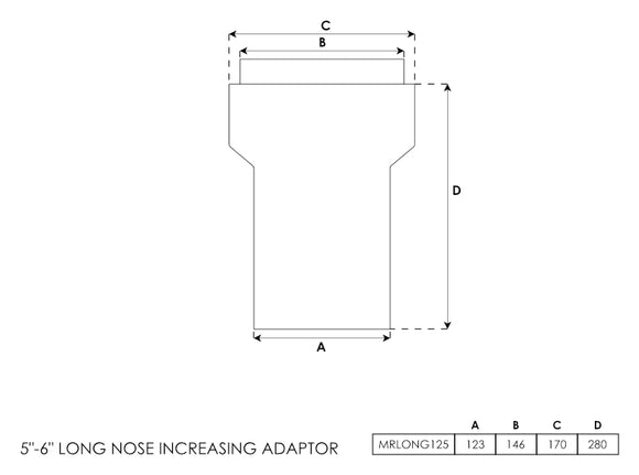 Long Nose Increasing Adapter 5-6 Inch
