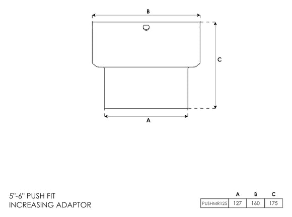Push Fit Stove Flue Pipe Increasing Adapter 5-6 Inch