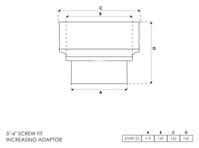 Screw Fit Stove Flue Pipe Increasing Adapter 5-6 Inch - 0
