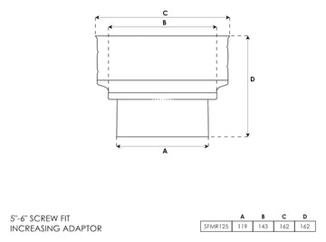 Screw Fit Stove Flue Pipe Increasing Adapter 5-6 Inch - 0