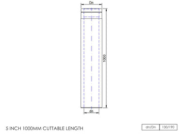 DTW 1000mm Cuttable Length with Fusion Locking Band 5 Inch SS - 0