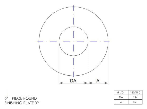 DTW 1 Part 0 Degree Oval Finishing Plate 5 Inch SS