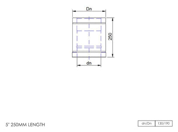 DTW 250mm Straight Length 5 Inch SS - 0