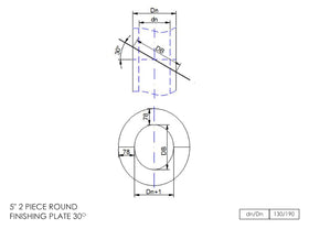 DTW 2 Part 30 Degree Oval Finishing Plate 5 Inch MB - 0