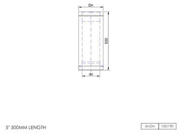DTW 500mm Straight Length 5 Inch SS - 0