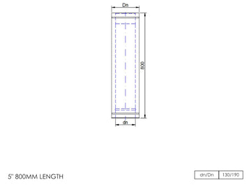 DTW 800mm Straight Length 5 Inch SS - 0