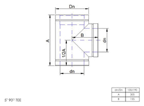 DTW 90 Degree Tee 5 Inch MB - 0