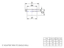 DTW Single to Twin Wall Adapter 5 Inch MB-2