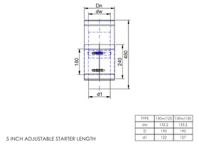 DTW 500mm Adjustable Starter Length with Built in Adapter 5 Inch MB - 0