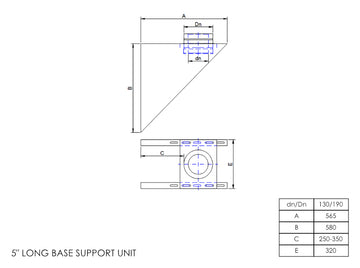 DTW Long Base Support Unit 5 Inch SS - 0