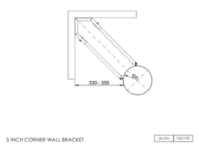 DTW Corner Wall Support 5 Inch MB - 0