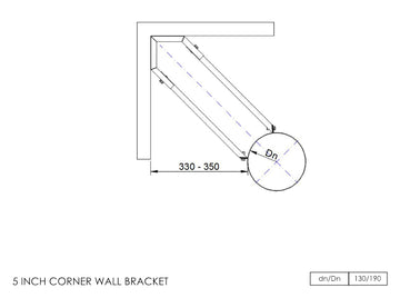 DTW Corner Wall Support 5 Inch SS - 0