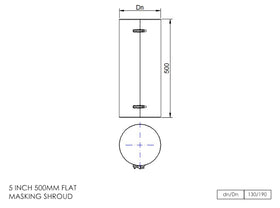 DTW 500mm Flat Masking Shroud 5 Inch MB - 0