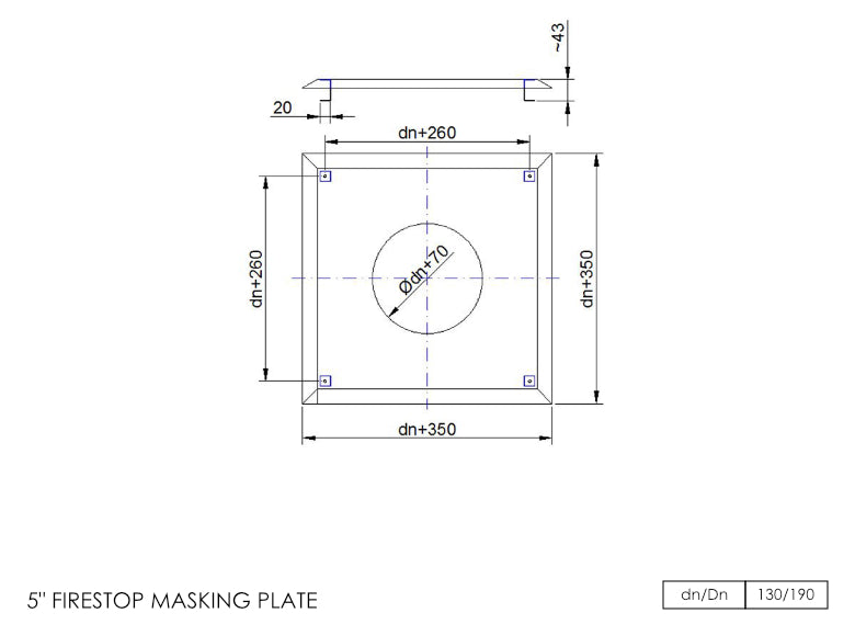 DTW Firestop Masking Plate 5 Inch MB - 0