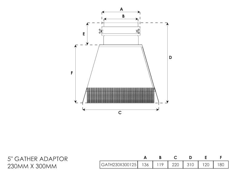 Gather Adapter 230mm x 300mm 5 Inch - 0