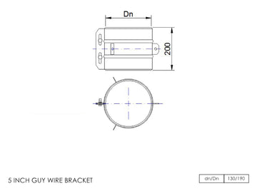 DTW Guy Wire Bracket 5 Inch SS - 0