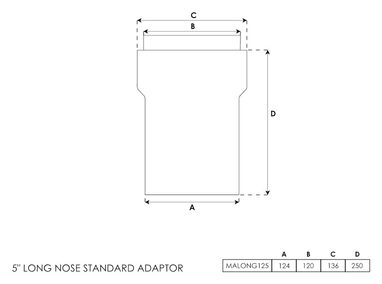 Long Nose Adapter 5 Inch - 0