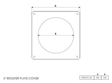 Register Plate Cover 5 Inch - 0