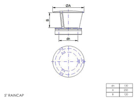 DTW Rain Cap 5 Inch MB - 0