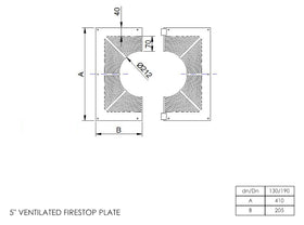 DTW Ventilated Firestop Plate 5 Inch MB - 0