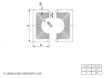 DTW Ventilated Firestop Plate 5 Inch SS - 0