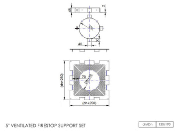 DTW Ventilated Firestop Support Set 5 Inch SS - 0