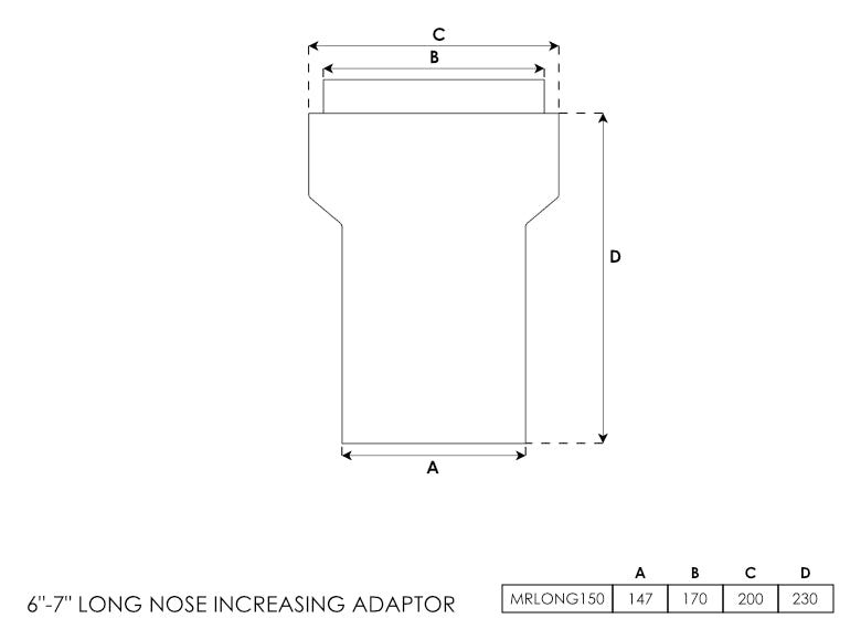 Long Nose Increasing Adapter 6-7 Inch - 0