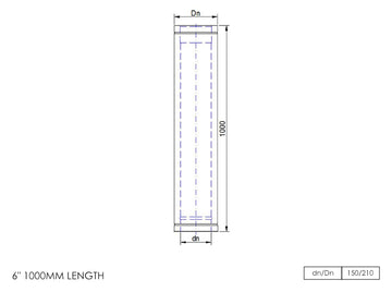 DTW 1000mm Straight Length 6 Inch MB - 0