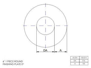 DTW 1 Part 0 Degree Oval Finishing Plate 6 Inch MB - 0