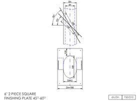 DTW 2 Part 45-60 Degree Square Finishing Plate 6 Inch MB - 0