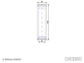 DTW 800mm Straight Length 6 Inch MB - 0