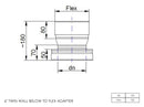 DTW Twin Wall Below to Flex Adapter 6 Inch SS-2