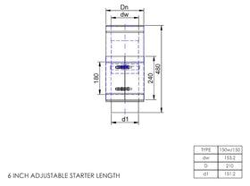 DTW 500mm Adjustable Starter Length with Built in Adapter 6 Inch MB - 0