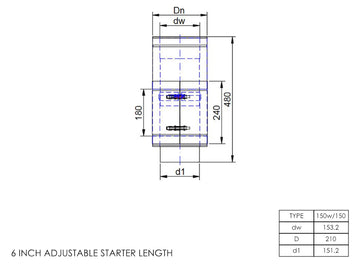 DTW 500mm Adjustable Starter Length with Built in Adapter 6 Inch MB - 0