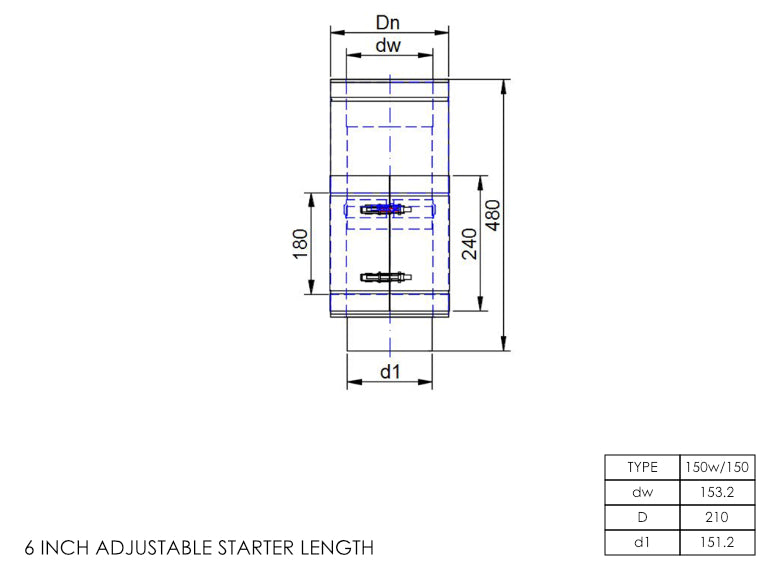 DTW 500mm Adjustable Starter Length with Built in Adapter 6 Inch MB - 0
