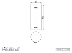 DTW 500mm Flat Masking Shroud 6 Inch MB - 0