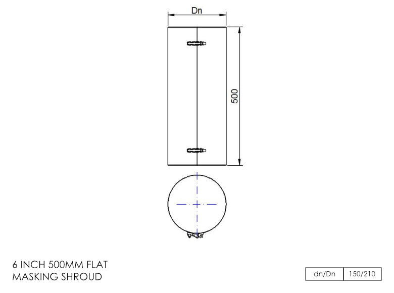 DTW 500mm Flat Masking Shroud 6 Inch MB - 0