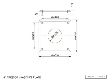 DTW Firestop Masking Plate 6 Inch MB - 0