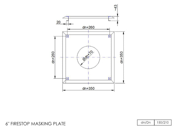 DTW Firestop Masking Plate 6 Inch SS